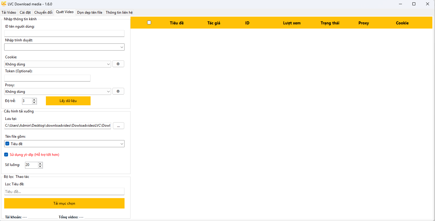 Screenshot - Danh sách tải