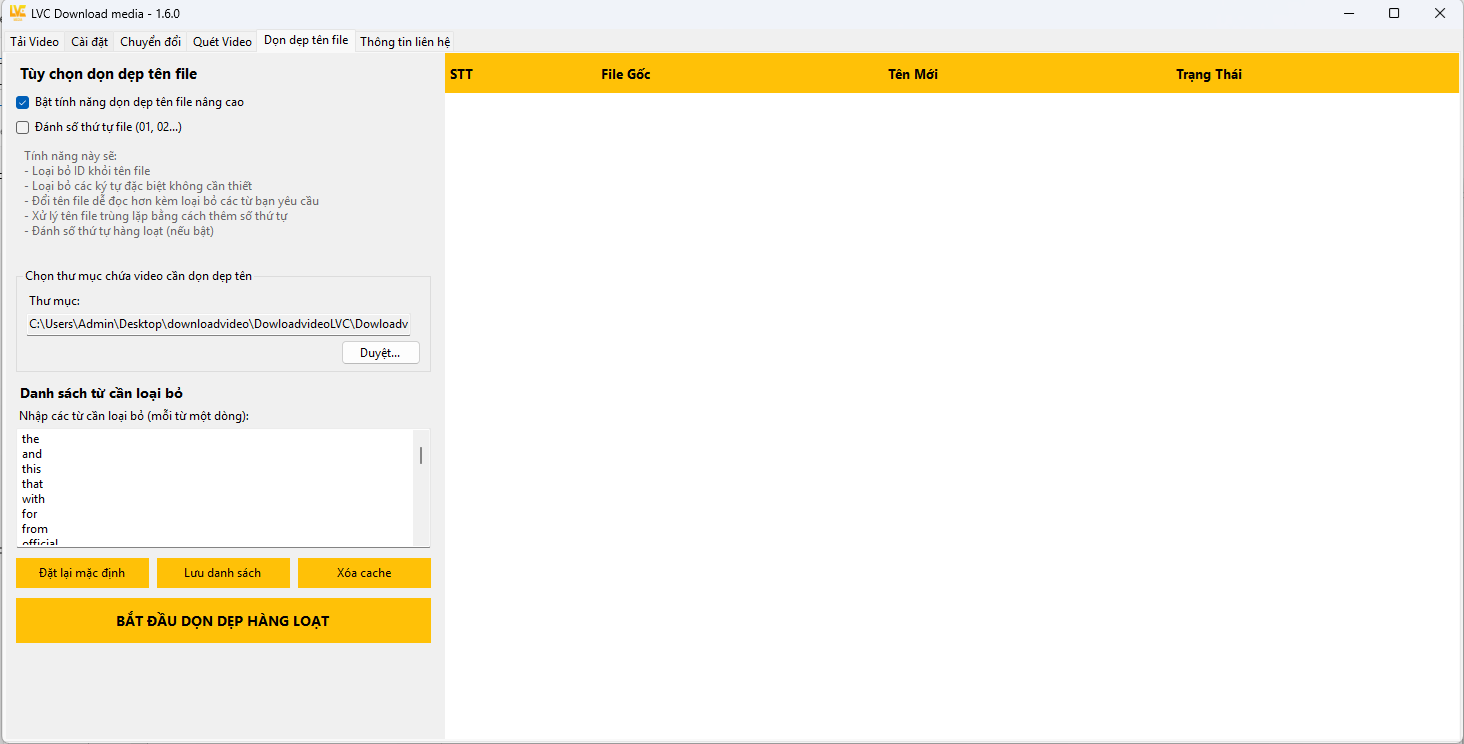 Screenshot - Tùy chọn nâng cao